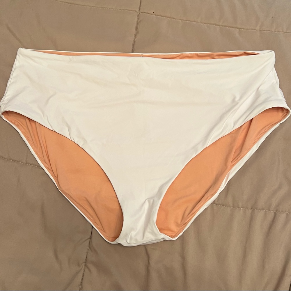 J.Crew High-cut Waist Bikini Bottom in White 3x